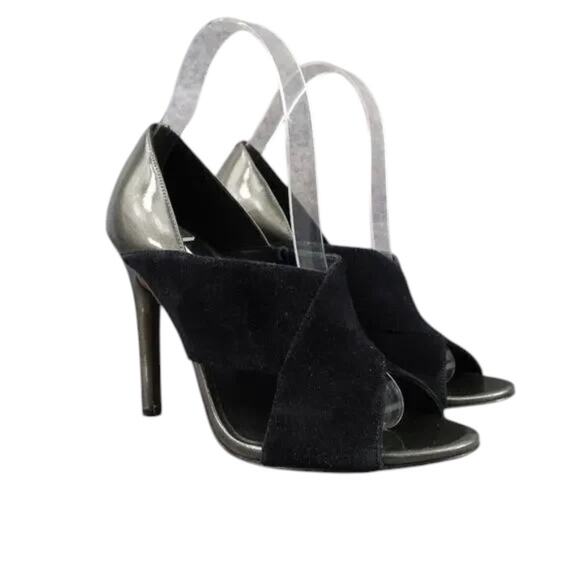 Cole Haan Shoes Women 7 Pump Fashion Stiletto Formal Party Suede Patent Open Toe - Picture 3 of 15